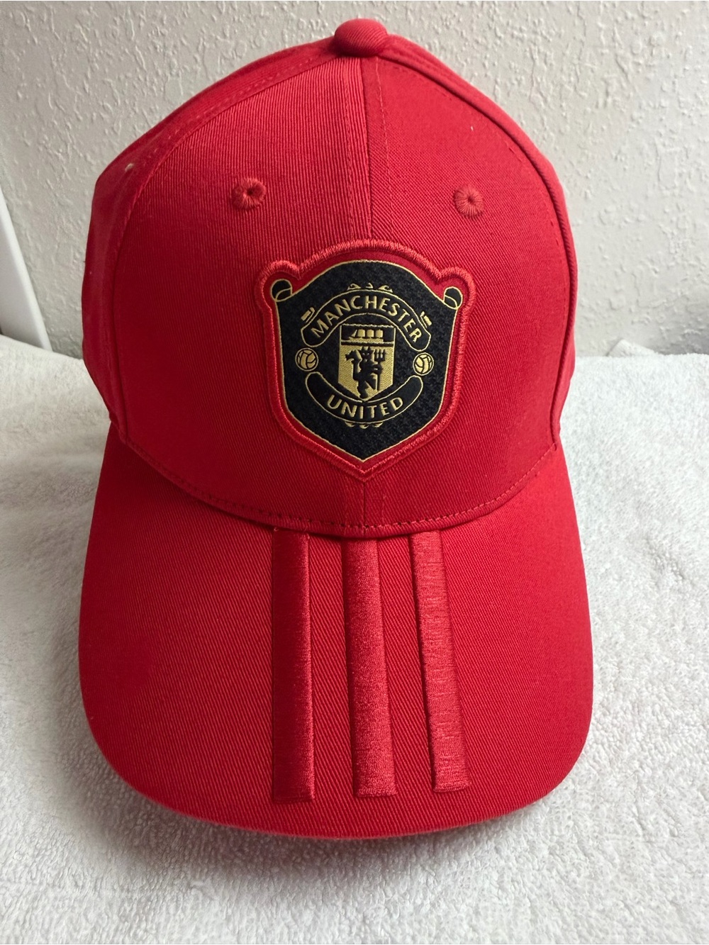 ADIDAS Manchester United Hat Cap Soccer Football Adjustable Red World Cup New